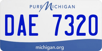 MI license plate DAE7320