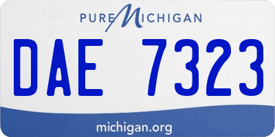MI license plate DAE7323