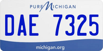 MI license plate DAE7325