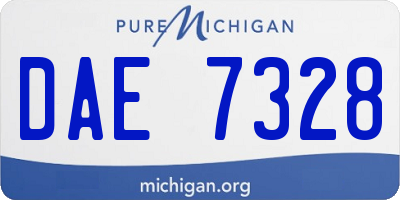 MI license plate DAE7328