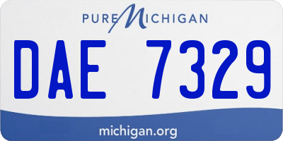 MI license plate DAE7329