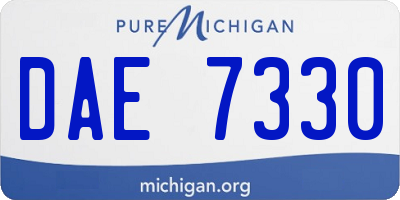 MI license plate DAE7330