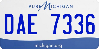 MI license plate DAE7336