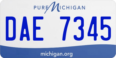 MI license plate DAE7345
