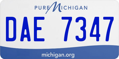 MI license plate DAE7347