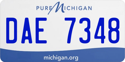 MI license plate DAE7348