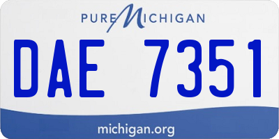 MI license plate DAE7351