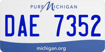 MI license plate DAE7352