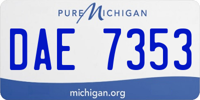 MI license plate DAE7353