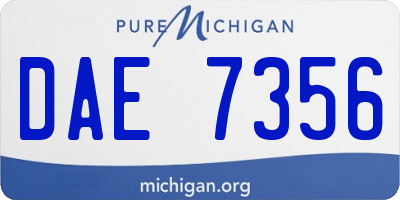MI license plate DAE7356