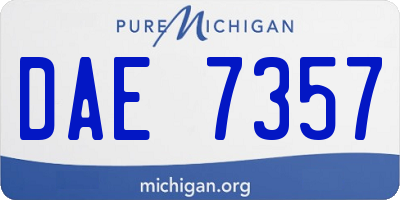 MI license plate DAE7357
