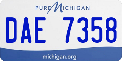 MI license plate DAE7358