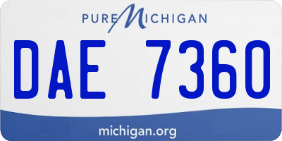MI license plate DAE7360