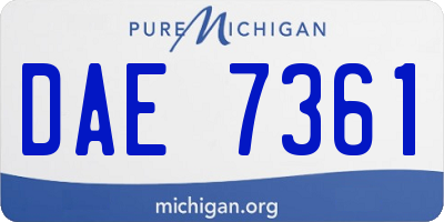 MI license plate DAE7361
