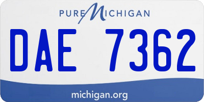 MI license plate DAE7362