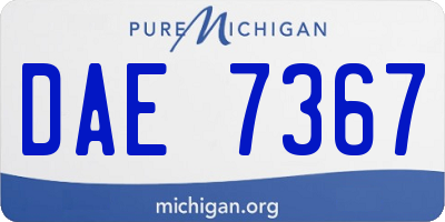 MI license plate DAE7367