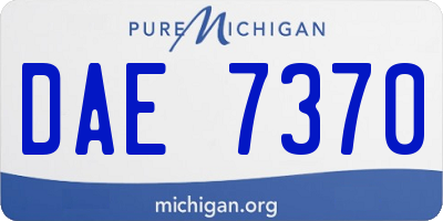 MI license plate DAE7370