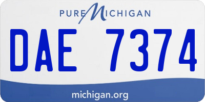 MI license plate DAE7374