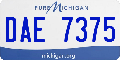 MI license plate DAE7375