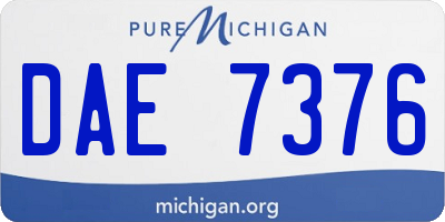 MI license plate DAE7376