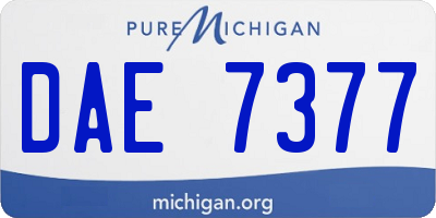 MI license plate DAE7377