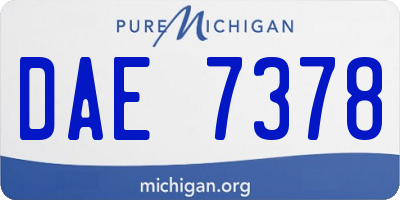 MI license plate DAE7378