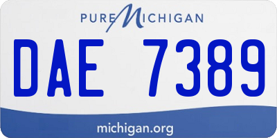 MI license plate DAE7389