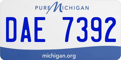MI license plate DAE7392