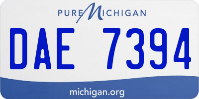 MI license plate DAE7394