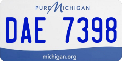 MI license plate DAE7398
