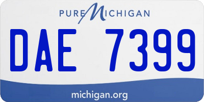 MI license plate DAE7399