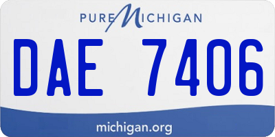 MI license plate DAE7406