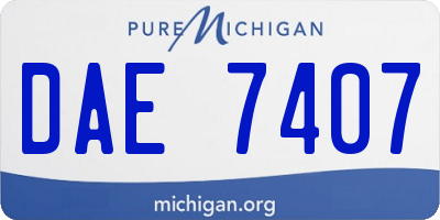 MI license plate DAE7407