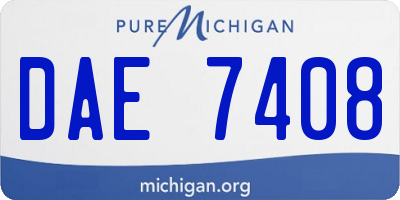 MI license plate DAE7408
