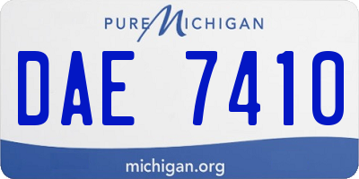 MI license plate DAE7410