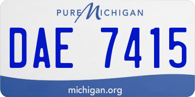 MI license plate DAE7415