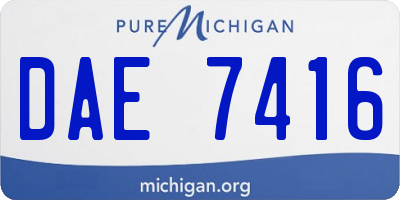MI license plate DAE7416
