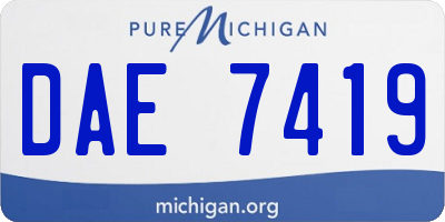 MI license plate DAE7419