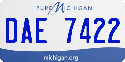 MI license plate DAE7422
