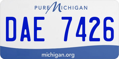 MI license plate DAE7426