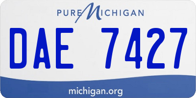 MI license plate DAE7427