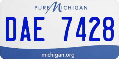 MI license plate DAE7428