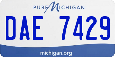 MI license plate DAE7429