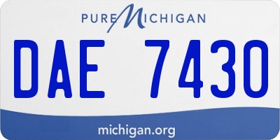 MI license plate DAE7430