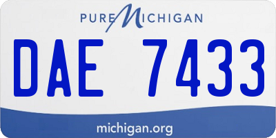 MI license plate DAE7433