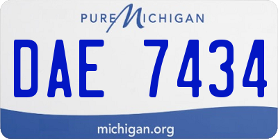 MI license plate DAE7434