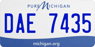 MI license plate DAE7435