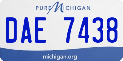 MI license plate DAE7438