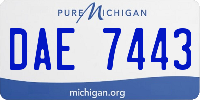 MI license plate DAE7443