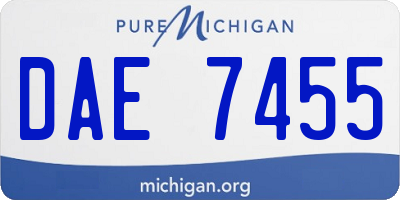 MI license plate DAE7455